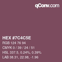 Color code: HEX #7C4C5E | qconv.com
