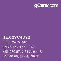カラーコード: HEX #7C4D92 | qconv.com
