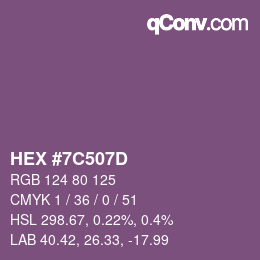 Código de color: HEX #7C507D | qconv.com