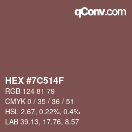 Color code: HEX #7C514F | qconv.com