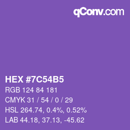 Código de color: HEX #7C54B5 | qconv.com