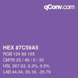 Color code: HEX #7C59A5 | qconv.com