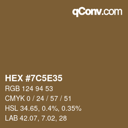 Color code: HEX #7C5E35 | qconv.com