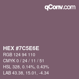 Color code: HEX #7C5E6E | qconv.com