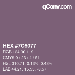 Color code: HEX #7C6077 | qconv.com