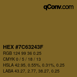 Farbcode: HEX #7C63243F | qconv.com