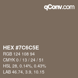 Color code: HEX #7C6C5E | qconv.com