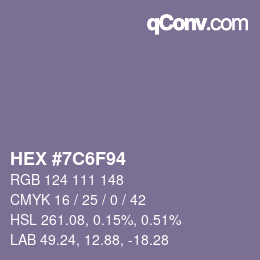 Color code: HEX #7C6F94 | qconv.com