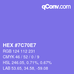 颜色代码: HEX #7C70E7 | qconv.com