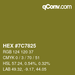 Color code: HEX #7C7825 | qconv.com