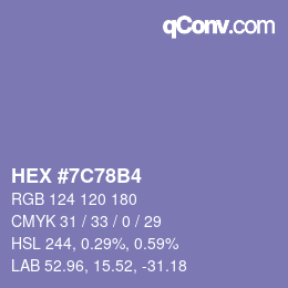 カラーコード: HEX #7C78B4 | qconv.com