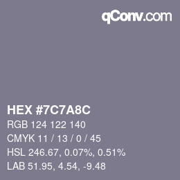 Color code: HEX #7C7A8C | qconv.com