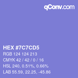 颜色代码: HEX #7C7CD5 | qconv.com