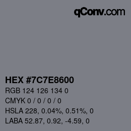 Color code: HEX #7C7E8600 | qconv.com