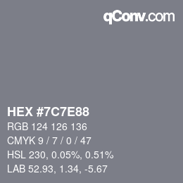颜色代码: HEX #7C7E88 | qconv.com