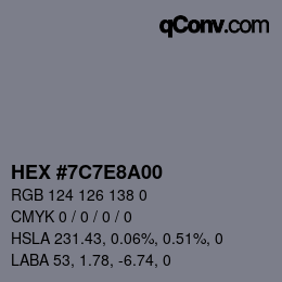 Color code: HEX #7C7E8A00 | qconv.com