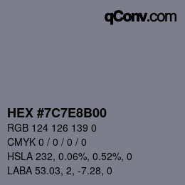 Color code: HEX #7C7E8B00 | qconv.com