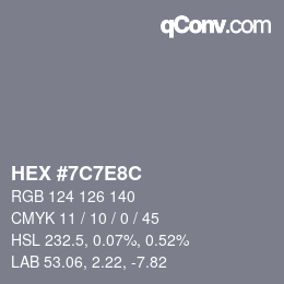 Color code: HEX #7C7E8C | qconv.com