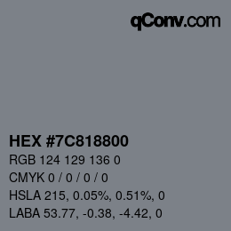 Color code: HEX #7C818800 | qconv.com