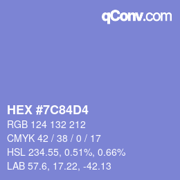Color code: HEX #7C84D4 | qconv.com