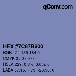 Color code: HEX #7C87B800 | qconv.com