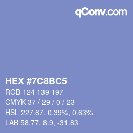 カラーコード: HEX #7C8BC5 | qconv.com