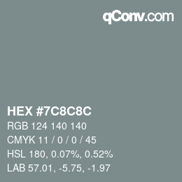Color code: HEX #7C8C8C | qconv.com
