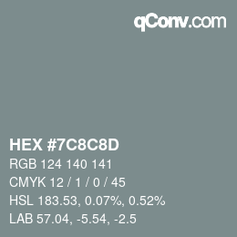 Farbcode: HEX #7C8C8D | qconv.com