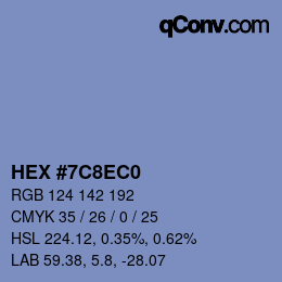 Color code: HEX #7C8EC0 | qconv.com