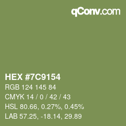 Color code: HEX #7C9154 | qconv.com
