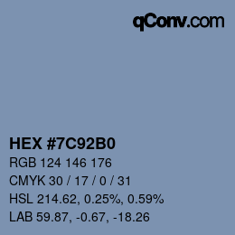 Color code: HEX #7C92B0 | qconv.com