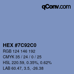 Color code: HEX #7C92C0 | qconv.com