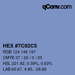 Color code: HEX #7C92C5 | qconv.com