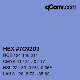 Color code: HEX #7C92D3 | qconv.com