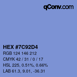Color code: HEX #7C92D4 | qconv.com