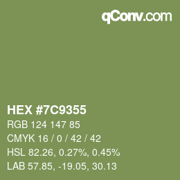 Color code: HEX #7C9355 | qconv.com