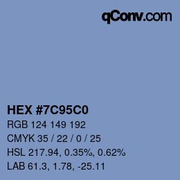 Color code: HEX #7C95C0 | qconv.com