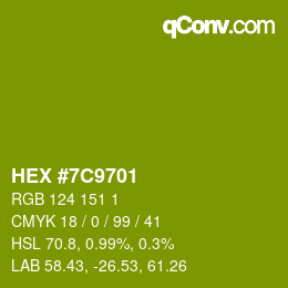 カラーコード: HEX #7C9701 | qconv.com