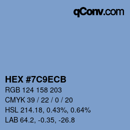 颜色代码: HEX #7C9ECB | qconv.com