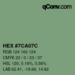 Farbcode: HEX #7CA07C | qconv.com