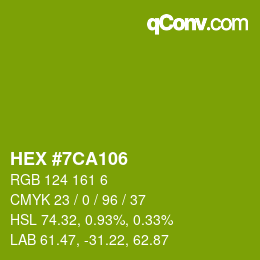 Color code: HEX #7CA106 | qconv.com