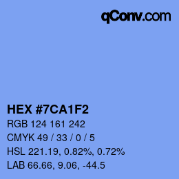 Color code: HEX #7CA1F2 | qconv.com