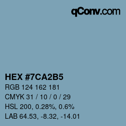 カラーコード: HEX #7CA2B5 | qconv.com