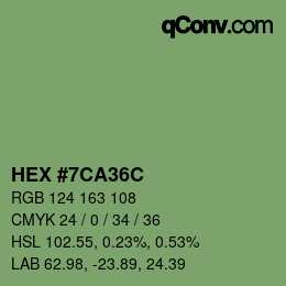 Farbcode: HEX #7CA36C | qconv.com