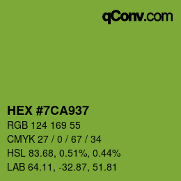 Color code: HEX #7CA937 | qconv.com