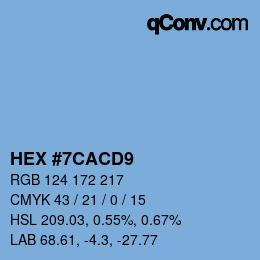 Color code: HEX #7CACD9 | qconv.com