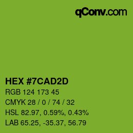 Color code: HEX #7CAD2D | qconv.com