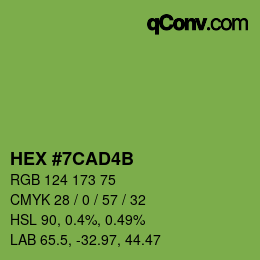 カラーコード: HEX #7CAD4B | qconv.com