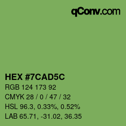 Farbcode: HEX #7CAD5C | qconv.com