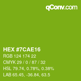 カラーコード: HEX #7CAE16 | qconv.com